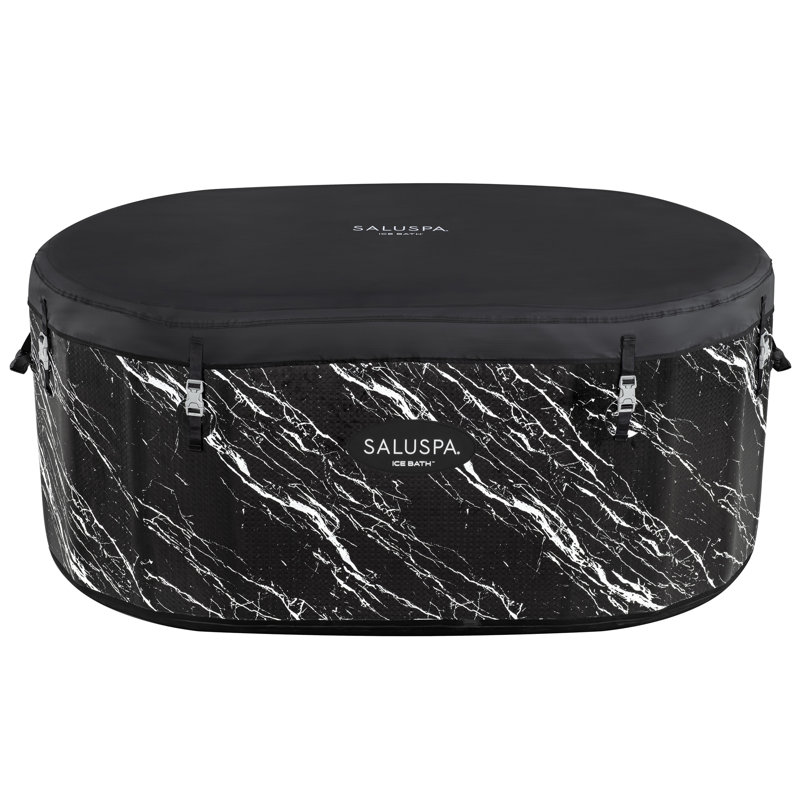 SaluSpa: baignoire gonflable Glacial Dip - 60 x 36 x 28 po, marbre noir, bain de glace, FortiFiber