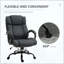 Grande et grande chaise de bureau 484 lb avec siège large, chaise de bureau d'ordinateur en tissu de lin, hauteur réglable, roues pivotantes