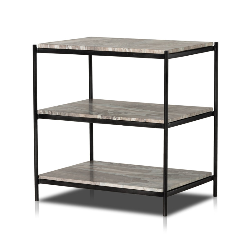 Table de bout avec rangement Aurelia, Hammered Grey/Canyon