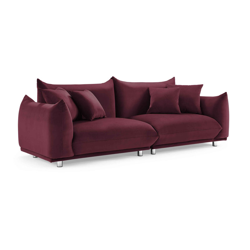 Arnya 225.8Cm Round Arms Sofa, Lavender Velvet