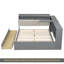 Lit plateforme en bois avec tête de lit, tablettes et 2 tiroirs-460657821-460657816