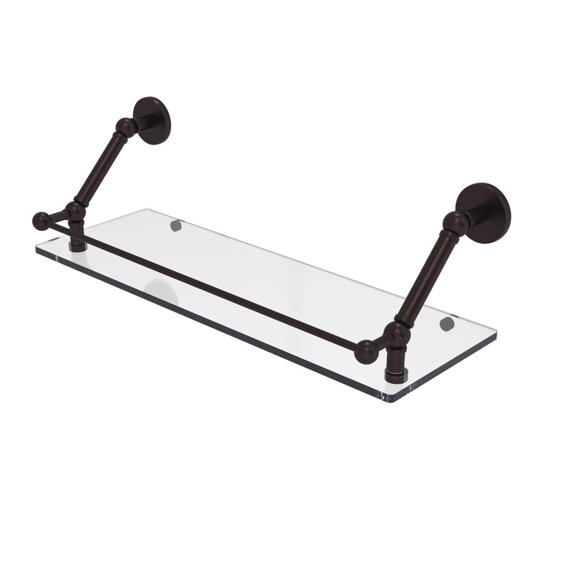 Tablette flottante Dalston avec barre de galerie, Bronze antique, H 8 po x l 24 po x P 8,6 po