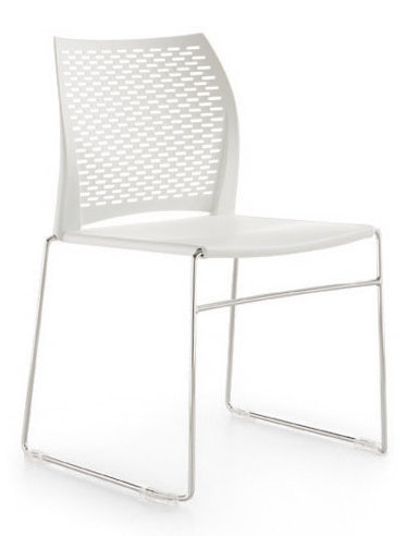 Chaise d'invité à traîneau réseau, Blanc