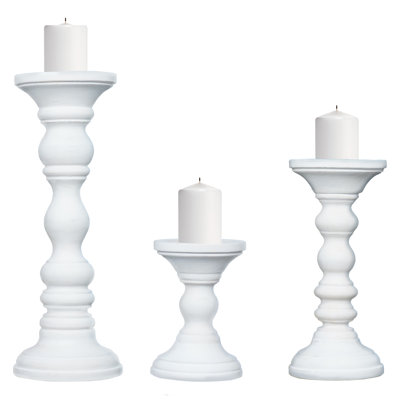 12'' H Wood Tabletop Candlestick