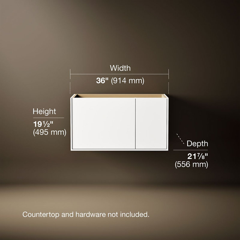Jute® 36" Bathroom Vanity Base Only, Linen White