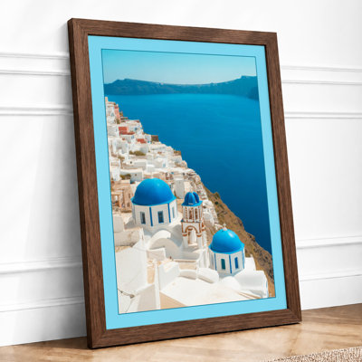 Greek Island Seascape Coastal - Framed Print