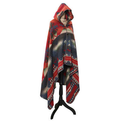 Wooded River Socorro III Hooded Throw, Wearable Southwestern Hooded Blanket for Camping Trips