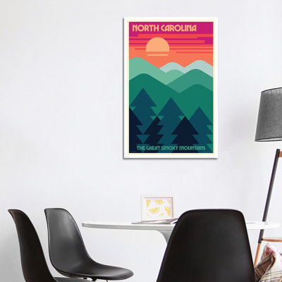 North Carolina Retro Travel Poster by Jim Zahniser - Wrapped Canvas Gallery-Wrapped Canvas Giclée