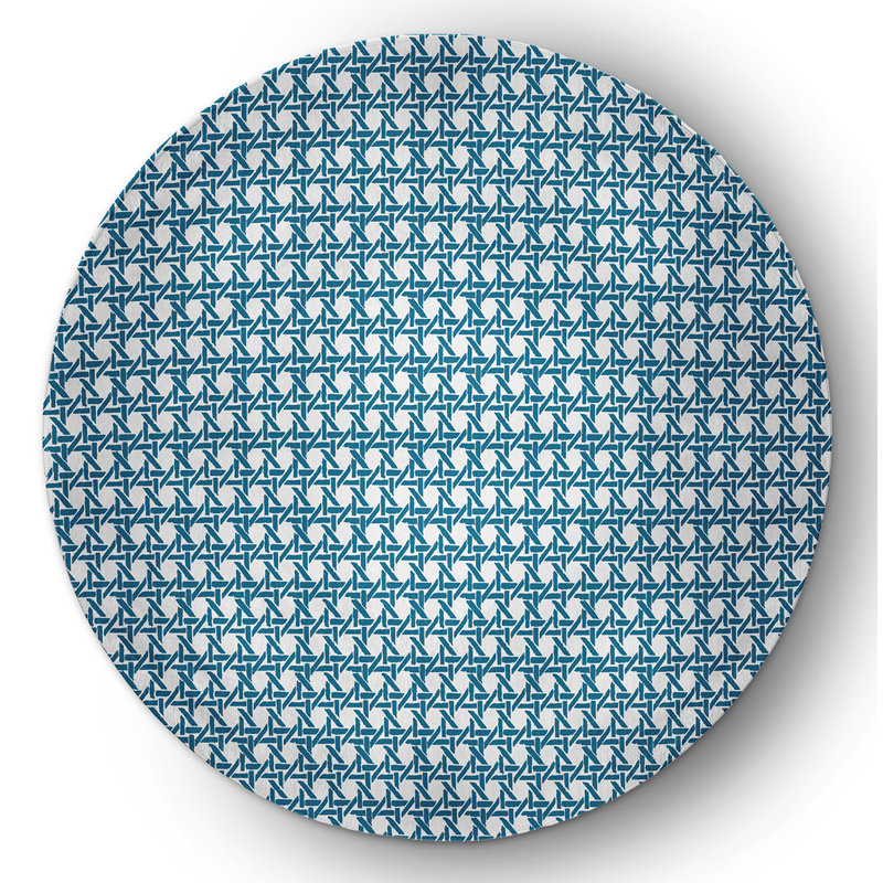 Chenille Geometric Indoor / Outdoor Rug, Round 5'