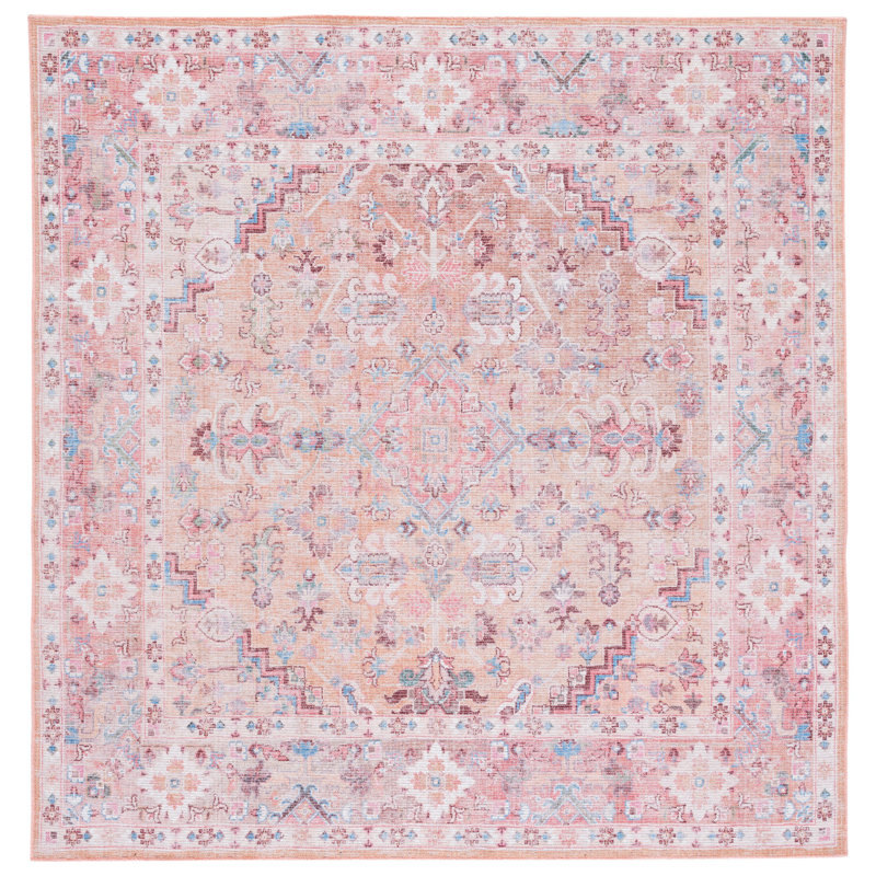 Layhill Performance Machine Washable Oriental Rug, Square 6'7"