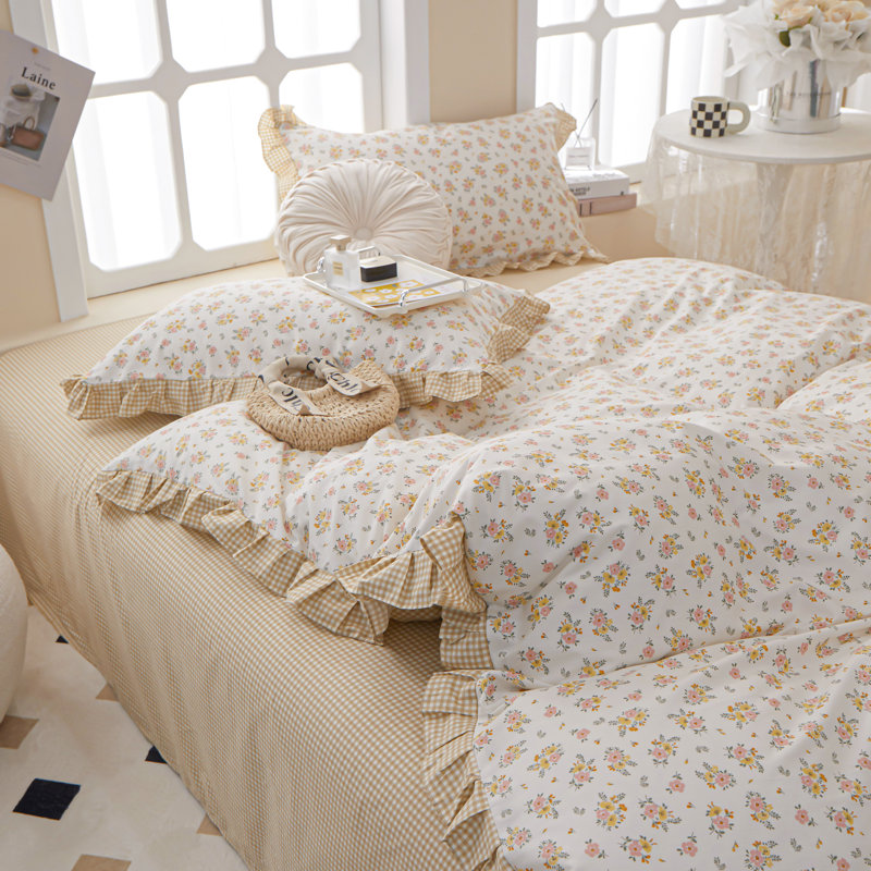 Microfiber Floral Print Comforter Set, Twin XL Comforter + 2 Pillowcases