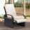 Chaise longue d'extérieur inclinable en aluminium et en osier PE avec coussin pour l'extérieur