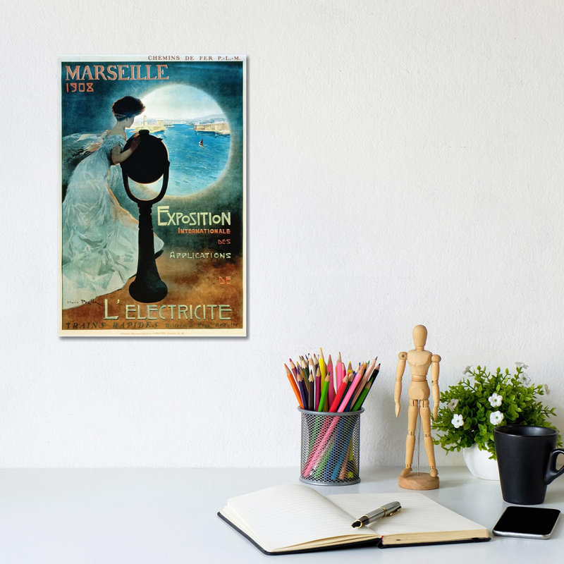 Marseille 1908 - Wrapped Canvas Print, 20.32 cm H x 30.48 cm W