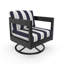 Ensemble de 2 fauteuils à bascule pivotants modernes à dossier arrondi pour patio avec coussins Sunbrella