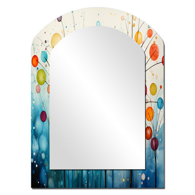 Teal Mid Century Retro Reflections - Teal Arch Wall Mirror Decor