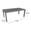 Table de salle à manger d'extérieur en verre trempé avec structure en aluminium