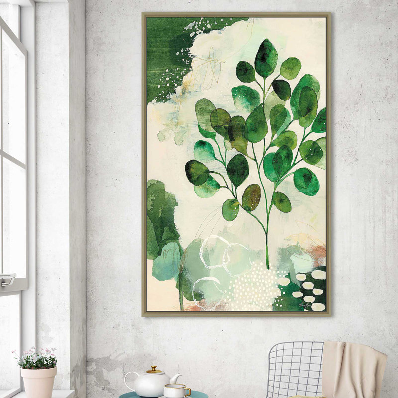 «Nature Story III» par Laura Horn - peinture, Cadre flottant champagne, H 33,5 po x l 21,5 po x P 2 po