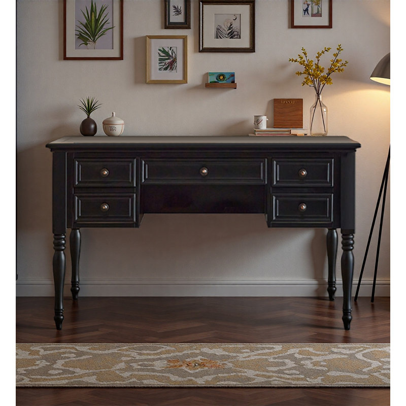 Bureau pratique à domicile avec cinq tiroirs, 29.9" H x 55.1" W x 27.6" D