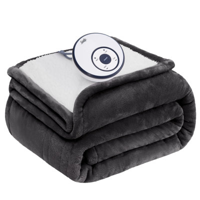 SEALY Flannel & Sherpa Heated Blanket