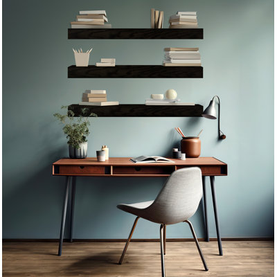 Emerald Lee 3 Piece Oak Solid Wood Floating Shelf