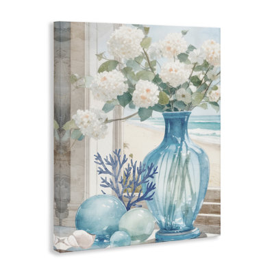 Sea Glass & Coral Canvas Wall Art by Kim Allen