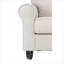 Chaise berçante compacte à une place FlowLuxe, tissu en lin beige avec structure en bois synthétique