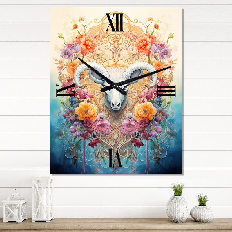 Horloge murale surdimensionnée Folk, H 32 po x l 16 po x P 1 po