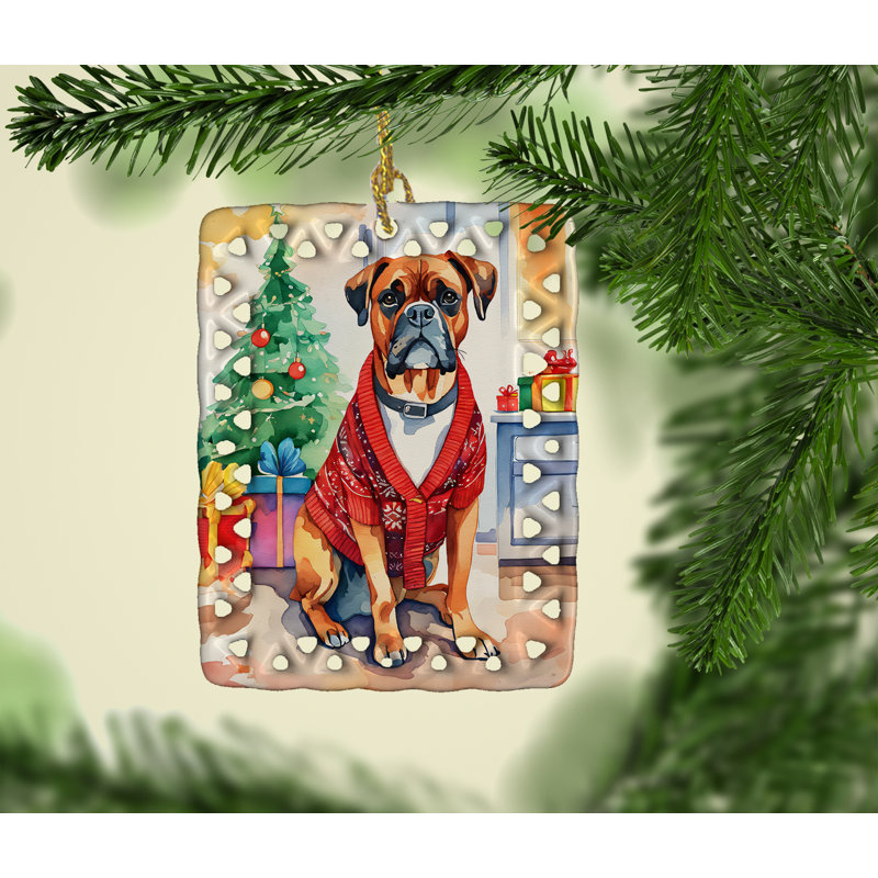 Ornement de Noël en porcelaine Boxer, Boxer 3398