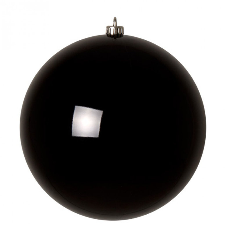 Ball Ornament, 25cm H x 25cm W x 25cm D, Black Shiny