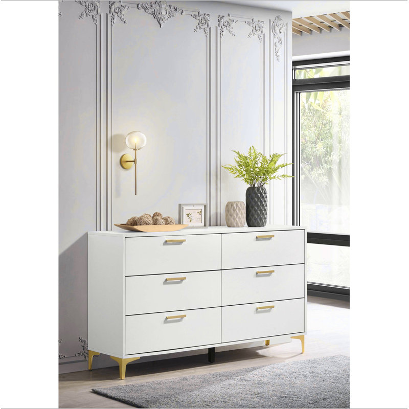 Commode rectangulaire à 6 tiroirs Karena