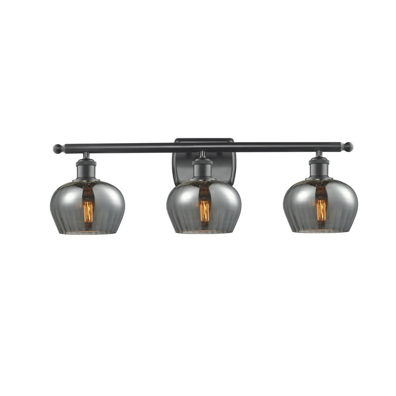 Éclairage de salle de bain à intensité variable 3 lumières Patrina, Noir mat, Fumé, Ampoule non incluse