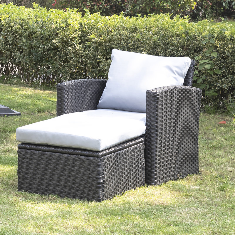 Chaise de patio avec repose-pieds Clarysse, Gris
