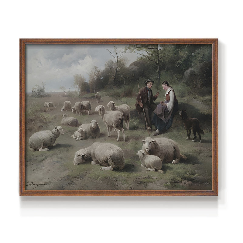 Paysages rétro-CXC III-impression encadrée - réaménageable, Noyer, H 11 po x l 14 po