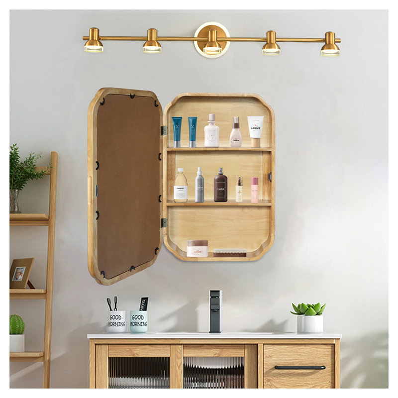 Armoire murale en bois avec miroir
