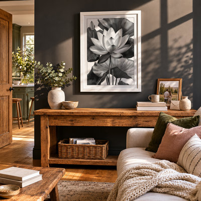 Lotus in Bloom Botanical - Framed Print
