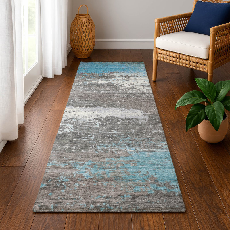 Premium Machine Washable Otte AMF1777 Modern Rug, Runner 2'3" x 7'6"