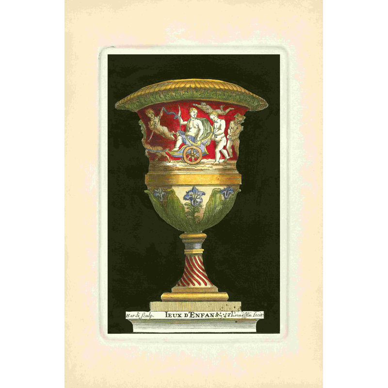 Vase avec char, H 30 po x l 20 po