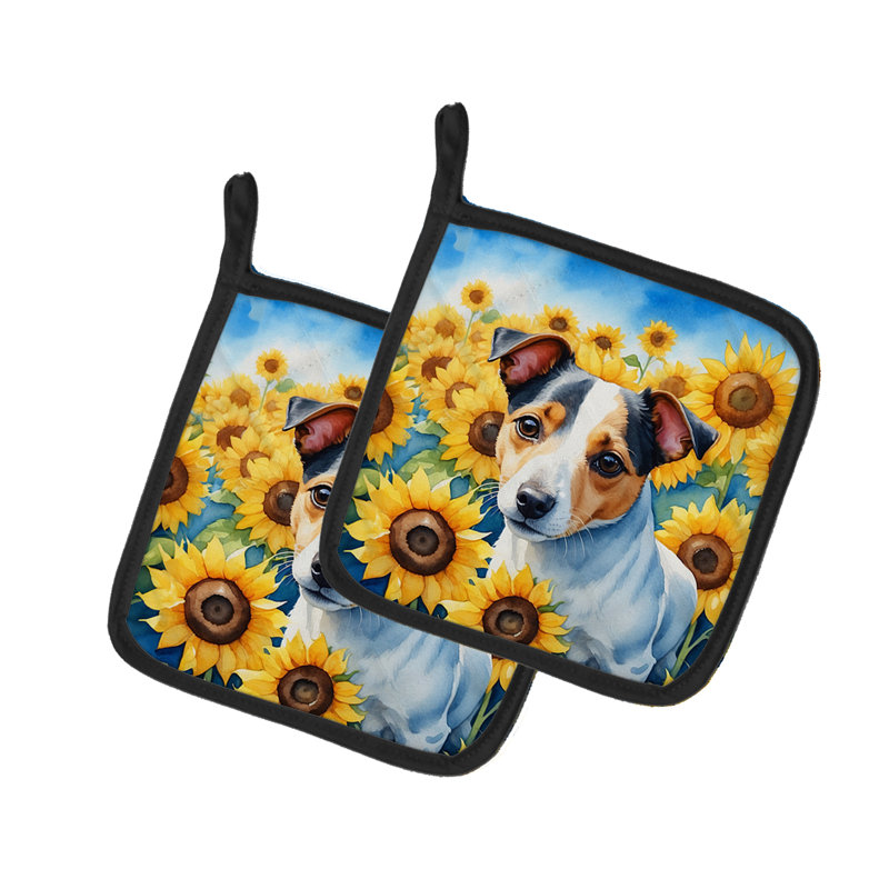Ensemble de poignées en polyester Caroline's Treasures In Sunflowers