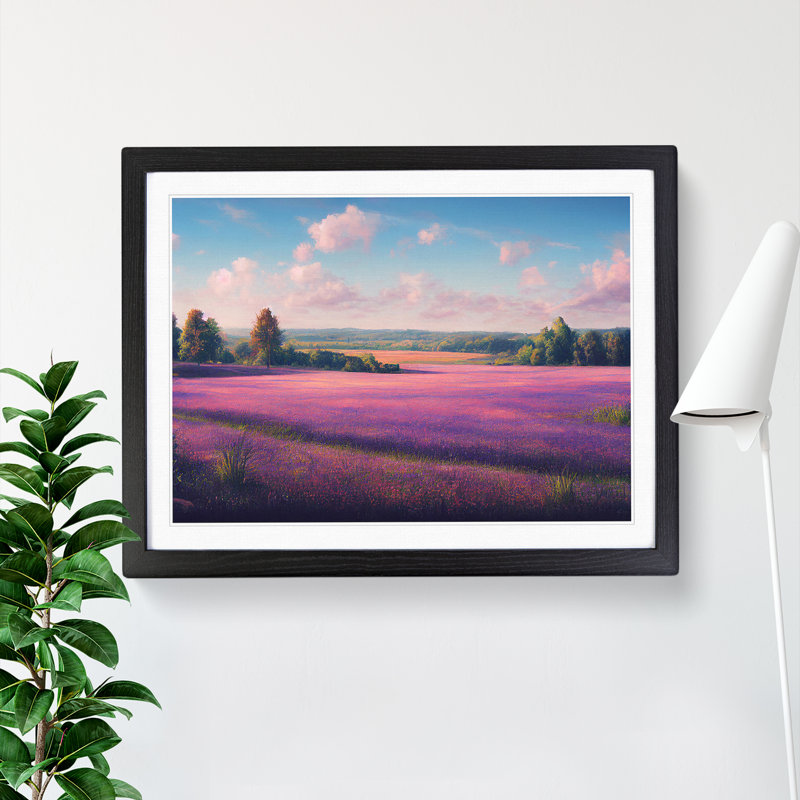 Mesmerising Bluebell Field - Single Picture Frame Print, 46cm H x 64cm W x 2cm D, Black Framed