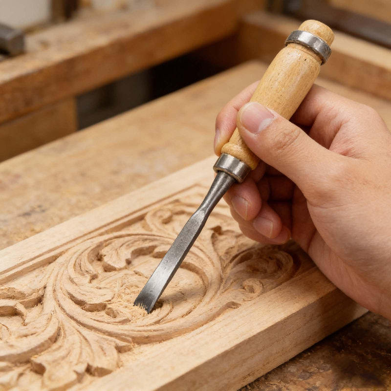 12 ciseaux à découper en métal ciselés à la main en bois