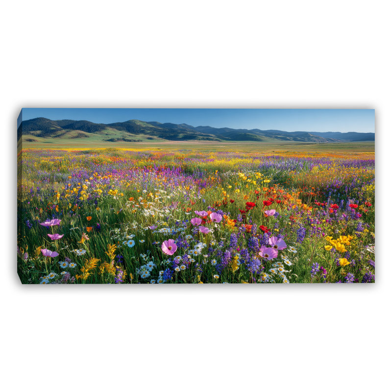 Art mural sur toile Golden Valley Meadow, H 27,5 po x l 55 po x P 1,5 po