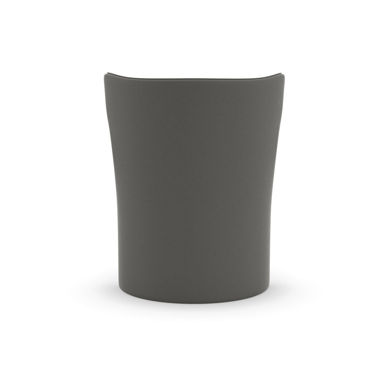 Gray Sueded Twill Transitional Wingback Accent Chair
