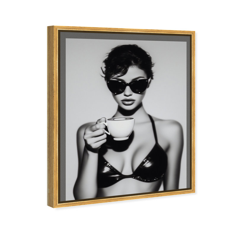 Luxe Latte Print by Oliver Gal, 17"H x 21"W, Gold Floater Frame