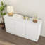 Commode 9 tiroirs pour chambre à coucher avec grands tiroirs, commode en bois, grande commode de plancher, long meuble télé moderne, table d'appoint avec rangement Mid-Century, blanc