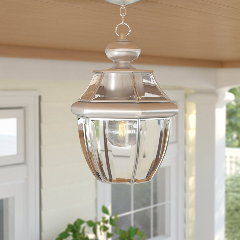 Alexavier Outdoor Hanging Lantern, Brushed Nickel