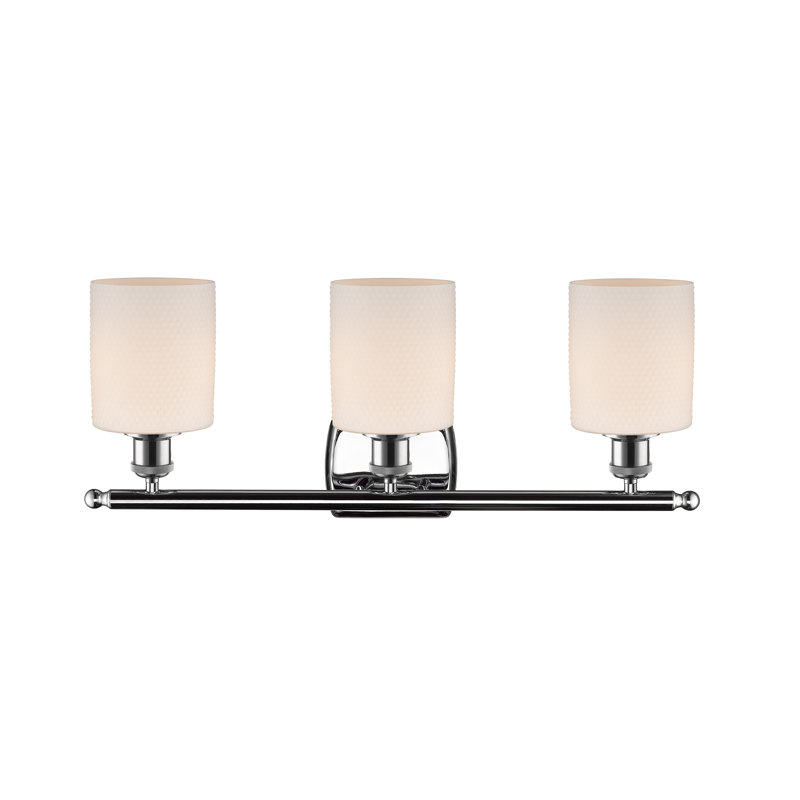 Éclairage de salle de bain à intensité variable à 3 lumières Leilani, Ampoule incandescente rétro de 60 watts, Chrome poli