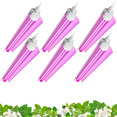 Barrina Led Grow Light, 144w(6 X 24w, 800w Equivalent), 2ft T8, Full Spectrum,  6-pack