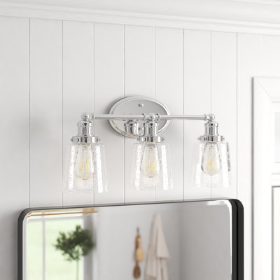 Reba Iron/Seeded Glass Classic Cottage LED Vanity Light
