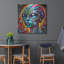  'Alien's Portrait Vibrant Abstract' by Rey Klimt Metal Wall Art, 36" x 36"-1665123124