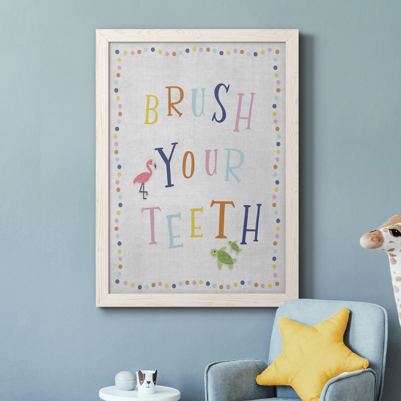 Brossez vos dents - Cadre photo sur toile, Cadre blanc, H 37,5 po x l 27,5 po x P 1 po